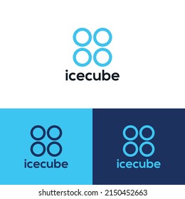 Ice Cube Logo Design Vector Templet, 