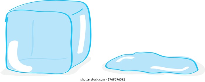 Ice cube | melted ice illustration 