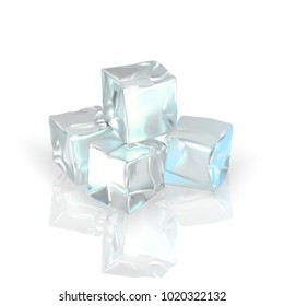 an ice cube on a white background 3d vector
