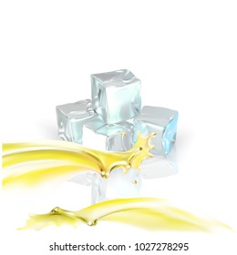 an ice cube on a white background 3d vector
