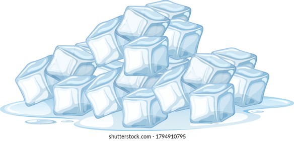 Ice cube on white background illustration