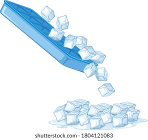 Ice cube on white background illustration