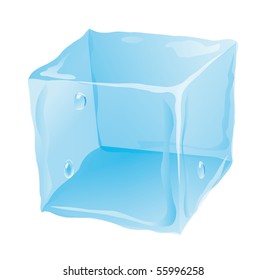 Ice cube on a white background