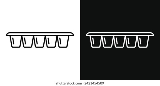 Ice cubo de plástico conjunto de iconos de contenedor. Ilustración vectorial