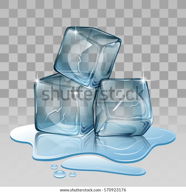 Ice Cube Set Transparency Vector Illustration Stock Vector (Royalty ...