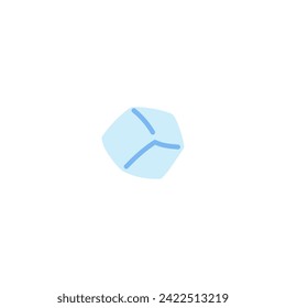 Icono o símbolo simple del cubo de hielo para bebidas frías y cócteles, ilustración vectorial de dibujos animados planos aislados en un fondo blanco. Cubo de hielo para hacer refrescos fríos.