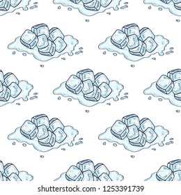 Ice. Cube. Sketch. background, wallpaper, seamless. Color.