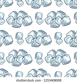 Ice. Cube. Sketch. background, wallpaper, seamless. 