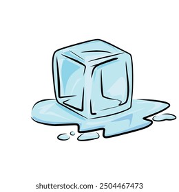 ice cube stock vector design, the ice melts