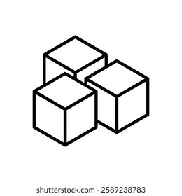 Ice Cube or Sugar cube icon. Vector Illustration