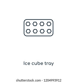 Ice cube tray concept line icon. Linear Ice cube tray concept outline symbol design. This simple element illustration can be used for web and mobile UI/UX.