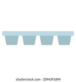 ice cube tray flat clipart vector illustration
