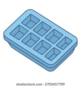 Ice cube tray flat color vector illustration template design