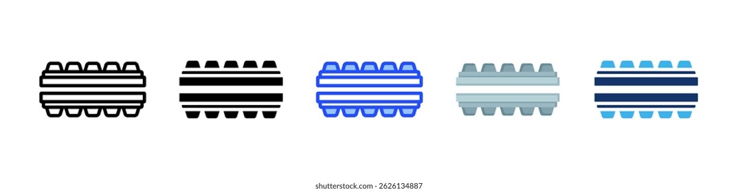 Ice Cube Tray Icon Collection With Multiple Styles