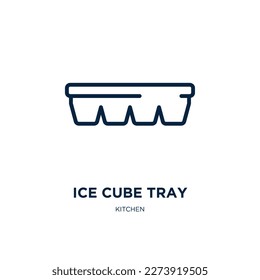 ice cube tray icon from kitchen collection. Thin linear ice cube tray, container, tray outline icon isolated on white background. Line vector ice cube tray sign, symbol for web and mobile