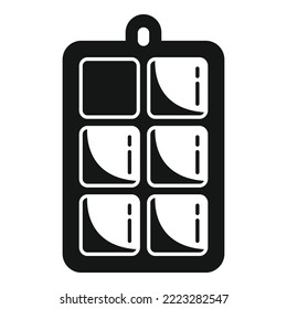 Ice cube tray icon simple vector. Mold container. Water form