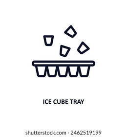 ice cube tray icon. Thin line ice cube tray icon from kitchen collection. Outline vector isolated on white background. Editable ice cube tray symbol can be used web and mobile