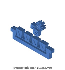 Ice cube tray isometric left top view 3D icon