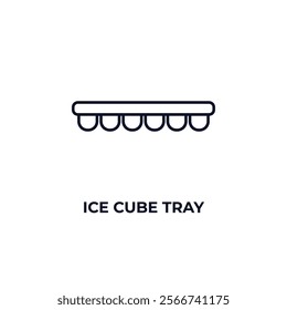 ice cube tray outline icon. Linear vector from kitchen concept. Thin line ice cube tray icon isolated on white background