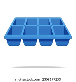 Ice cube tray vector isolated illustration