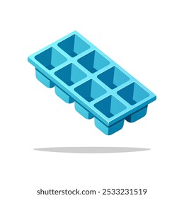 Ice cube tray vector isolated on white background.