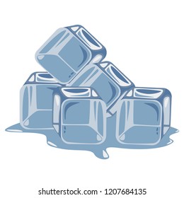 Ice cube vector cartoon illustration isolated on a white background.