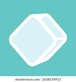 Ice cube vector color illustration. Image of frozen water for summer cocktails and drinks