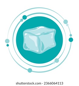 Icono de icono gráfico de ilustración de vector de cubo de hielo
