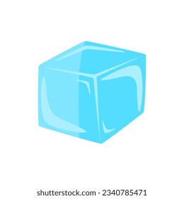 Ice cube. Vector illustration isolated on white.