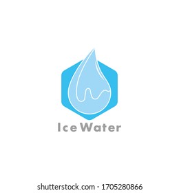ice cube water simple geometric clear design symbol logo vector