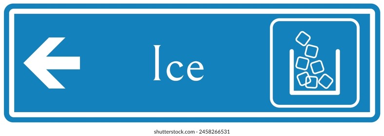 Ice cube way finding direction sign