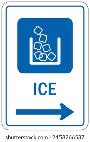 Ice cube way finding direction sign