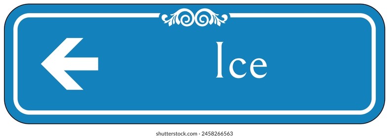 Ice cube way finding direction sign