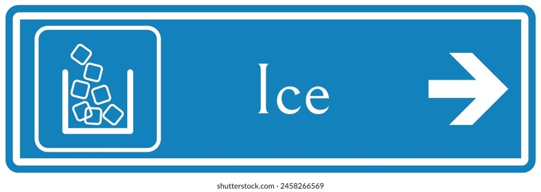 Ice cube way finding direction sign