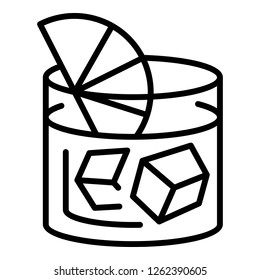 Ice cube whiskey glass icon. Outline ice cube whiskey glass vector icon for web design isolated on white background