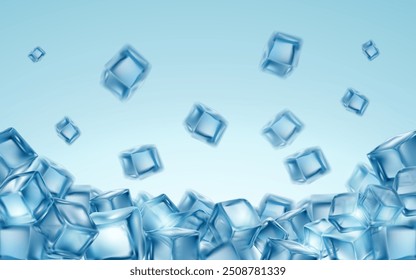 Cubos de hielo de fondo en estilo realista