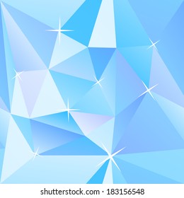 Ice cubes blue abstract geometry vector background.  Geometric hipster retro background with place for your text. Triangle background