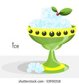 ice cubes in a bowl