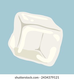 Ice cubes cartoon style, flat. freeze water picture. Freeze crystal, solid ice cube illustration. Eps 10