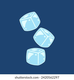 Vector de dibujos animados de cubos de hielo. Los cubos de hielo caen.