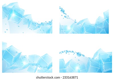 Ice cubes in a clear water