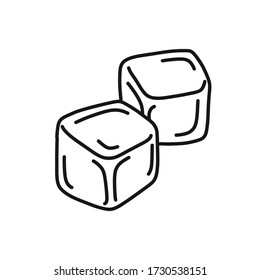 ice cubes doodle icon, vector illustration