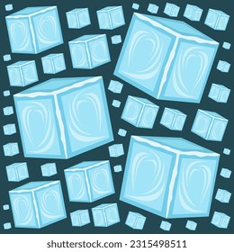 Ice cubes flat vector illustration. Cute cool cold freeze water ice cubes shape cartoon vector illustration for graphic design and decorative element