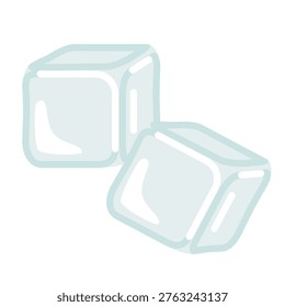 Ice cubes, frozen water blocks illustration for cold drinks, refreshment and summer beverage concept. Trendy modern vector art isolated on white background, hand drawn, flat design Ice cubes, frozen water blocks illustration for cold drinks, refreshment and summer beverage concept. Trendy modern vector art isolated on white background, hand drawn, flat design