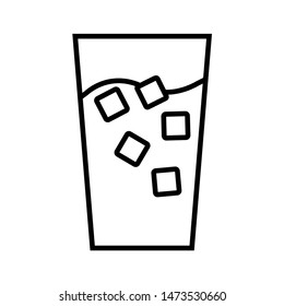 Ice cubes in a glass icon, logo isolated on white background