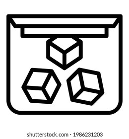 Ice cubes icon. Outline Ice cubes vector icon for web design isolated on white background