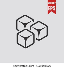 Ice cubes icon.Vector illustration.