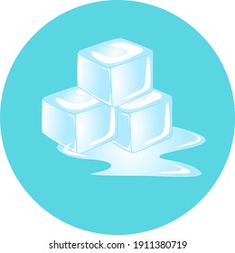 Ice cubes, illustration, vector on a white background.