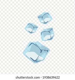 Ice cubes isolated on transparent background illustration illustration