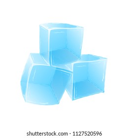 Ice cubes isolated on white background. Vector EPS 10.